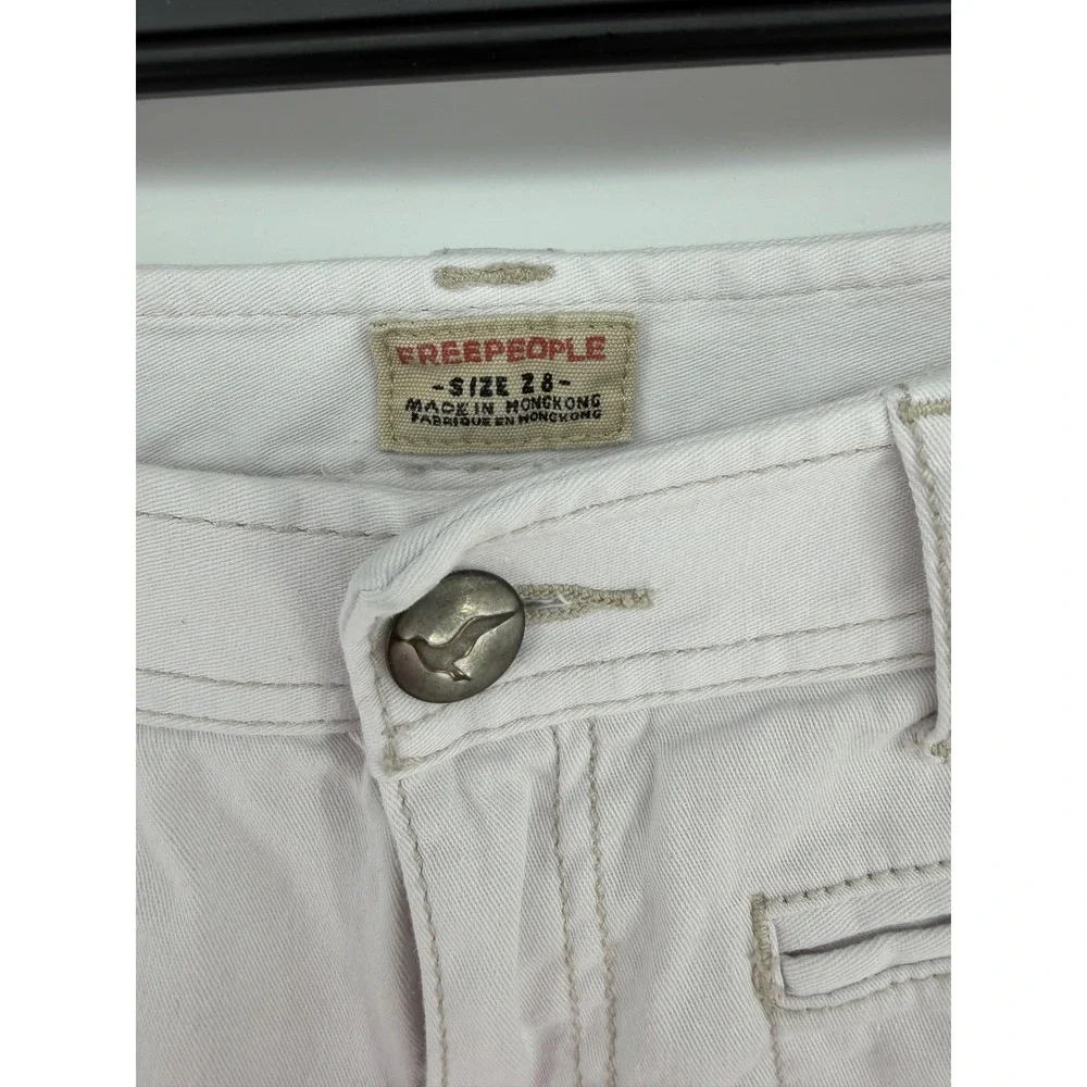 Free People Bone Ivory Flare Jeans Size 28 Boho Festival Low‎ Rise Bootcut Pants